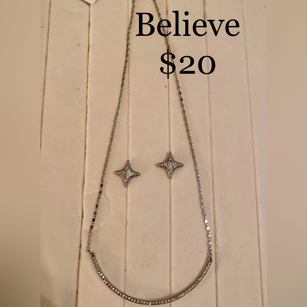 Park lane silver necklace and earring set